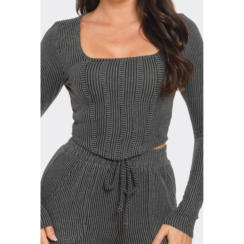 Melany Striped Pattern Top And Pants Set