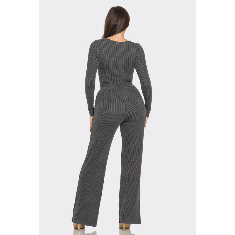 Melany Striped Pattern Top And Pants Set