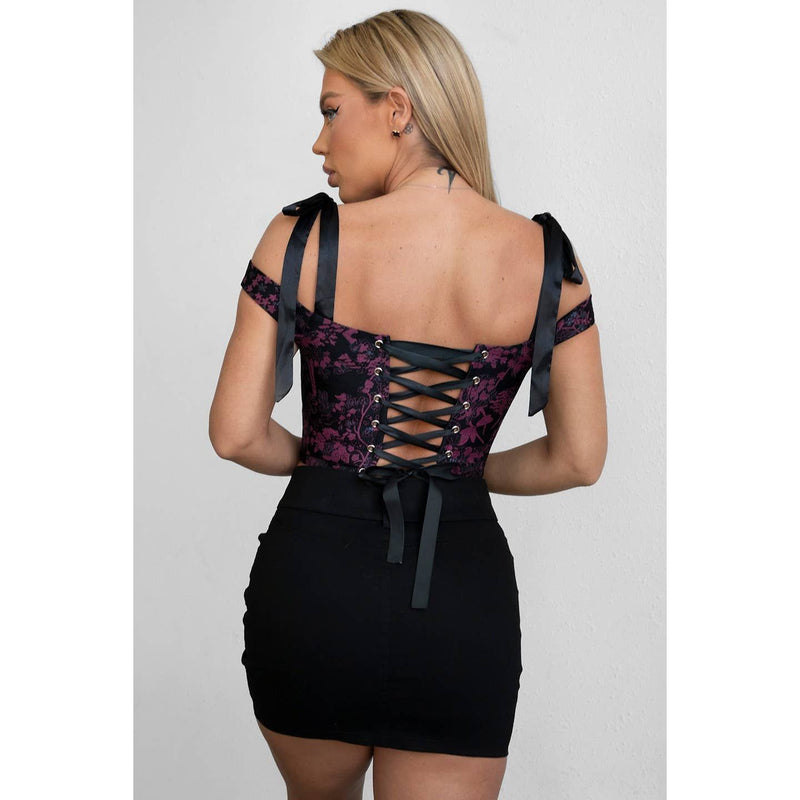 Blossom Tapestry Print Corset Top