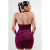 CYNDI METALLIC MESH PRINT HALTER NECK FRONT OPEN CORSET MINI DRESS