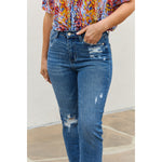 Judy Blue High Waisted Ankle Distressed Straight Jeans