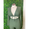 Out Today Dark Green Flared Jumpsuit