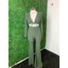 Out Today Dark Green Flared Jumpsuit